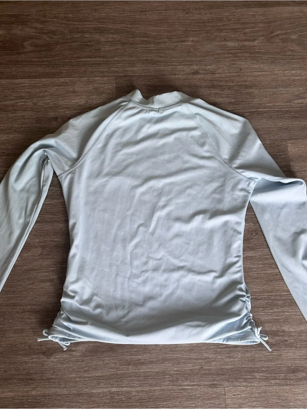 Lands' End Cream Long-Sleeve Rashguard with Blue Seahorse